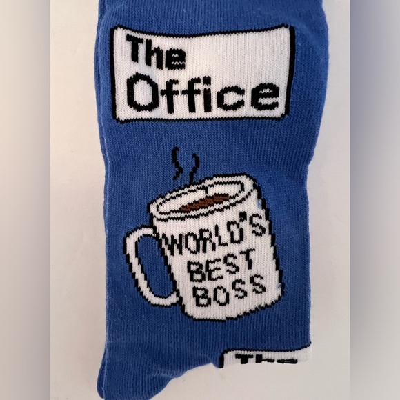 Unisex Adult The Office Socks, Worlds best  boss Blue NEW - Picture 6 of 6